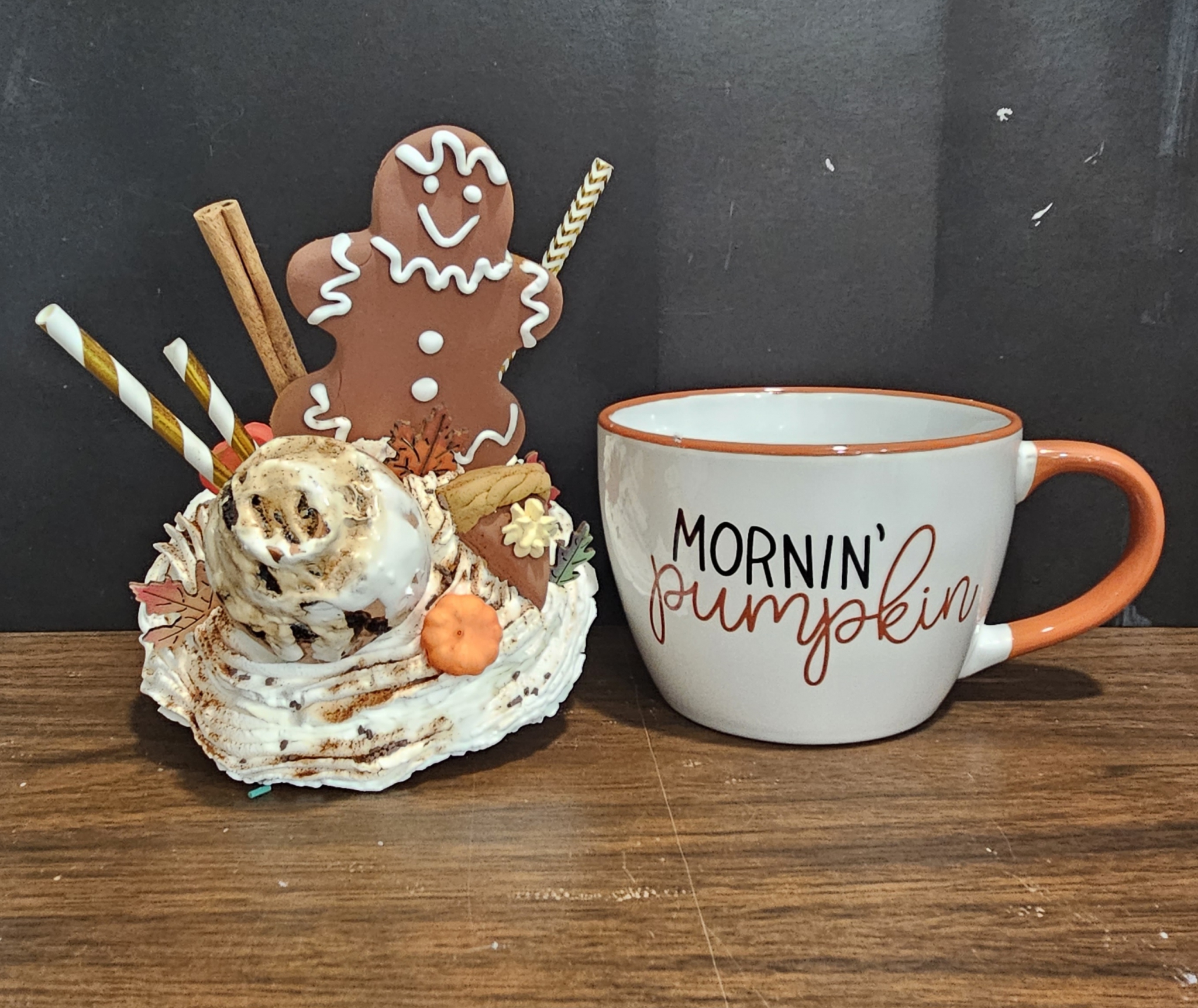 Click here to view Mornin Pumpkin Mug & Topper by  
