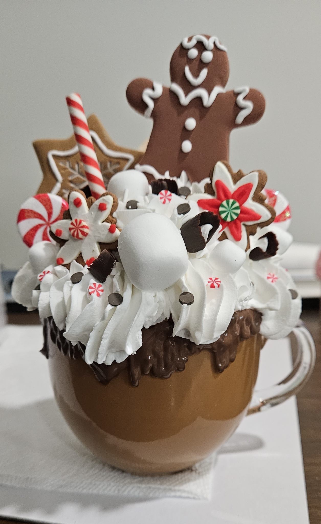 Click here to view Fake Hot Cocoa Mug with Gingerbread Cookie by  